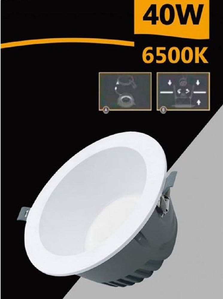 FARETTO SMD LED DA INCASSO ROTONDO 40 W 4000 LM LUCE BIANCA 6500K 4000K GL-AG40 in Faretti da soffitto Trade Shop italia - Napoli, commercioVirtuoso.it