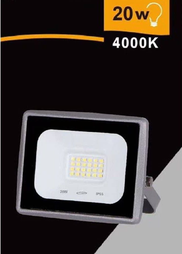 FARETTO LED FARO 20 W 1800 LM IP65 GRIGIO LUCE CALDA FREDDA NATURALE EK02-20W-G in Proiettori Trade Shop italia - Napoli, commercioVirtuoso.it