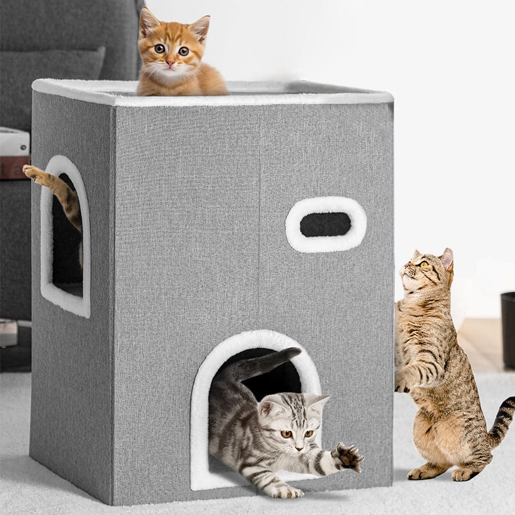 Cuccia Verticale per Gatti Tiragraffi Casetta Animali 48x37.5x63 cm Grigio in Alberi tiragraffi Danyx - Casoria, commercioVirtuoso.it