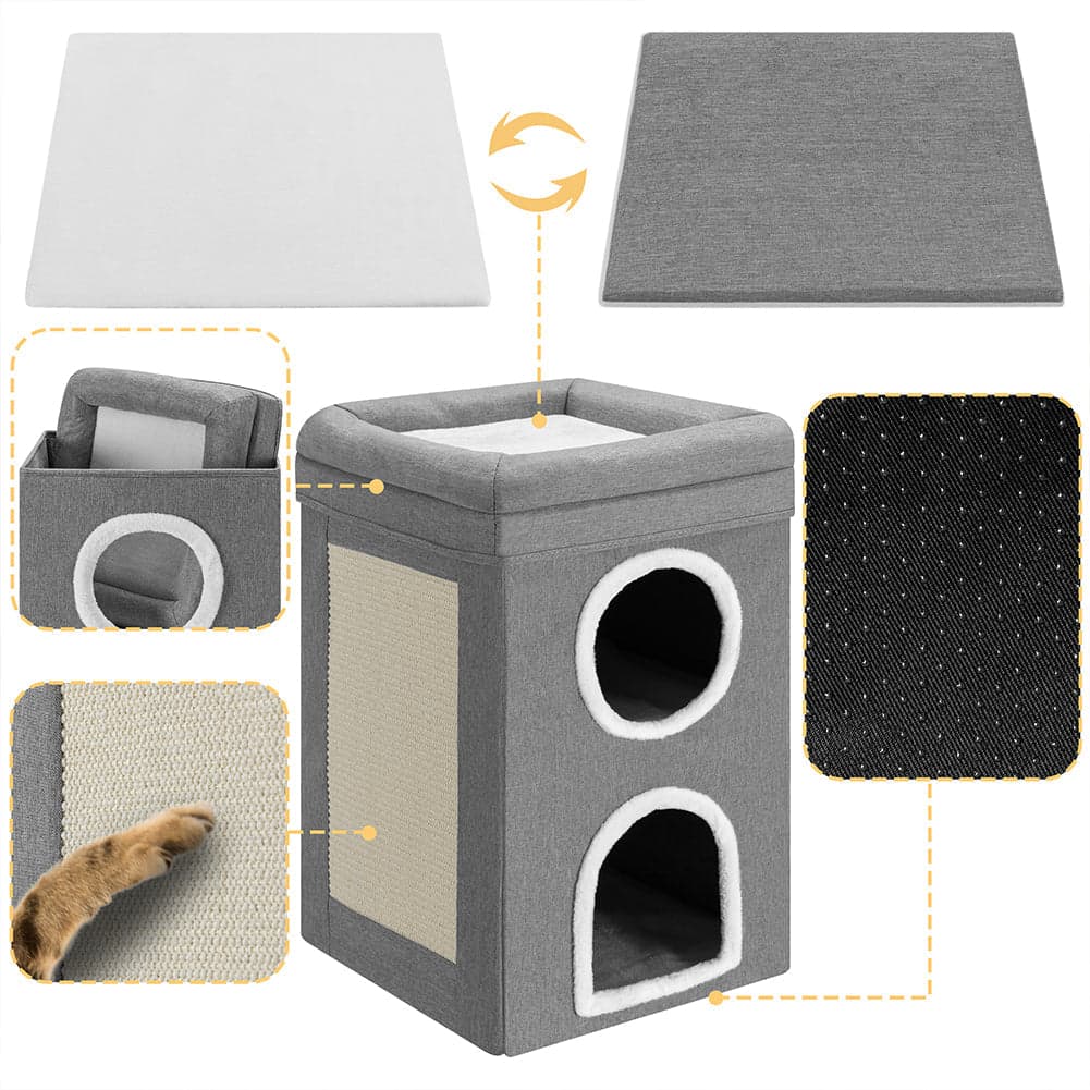 Cuccia per Gatti con 3 Ripiani Tiragraffi Casetta Animali 41x41x63 cm in Arredi per habitat Danyx - Casoria, commercioVirtuoso.it