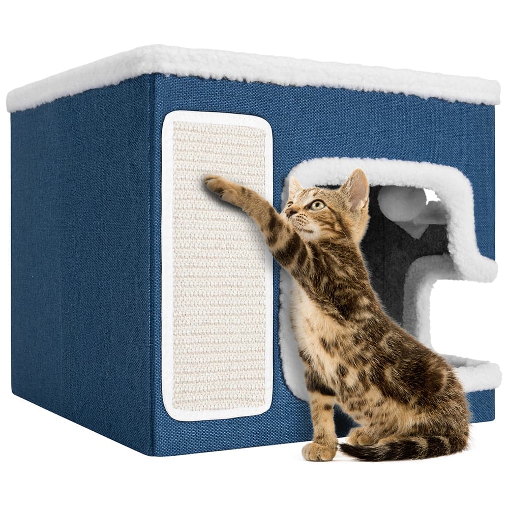 Cuccia per Gatti Tiragraffi Casetta Animale 42x42x33 cm Cuscino e Base Antiscivolo in Arredi per habitat Danyx - Casoria, commercioVirtuoso.it