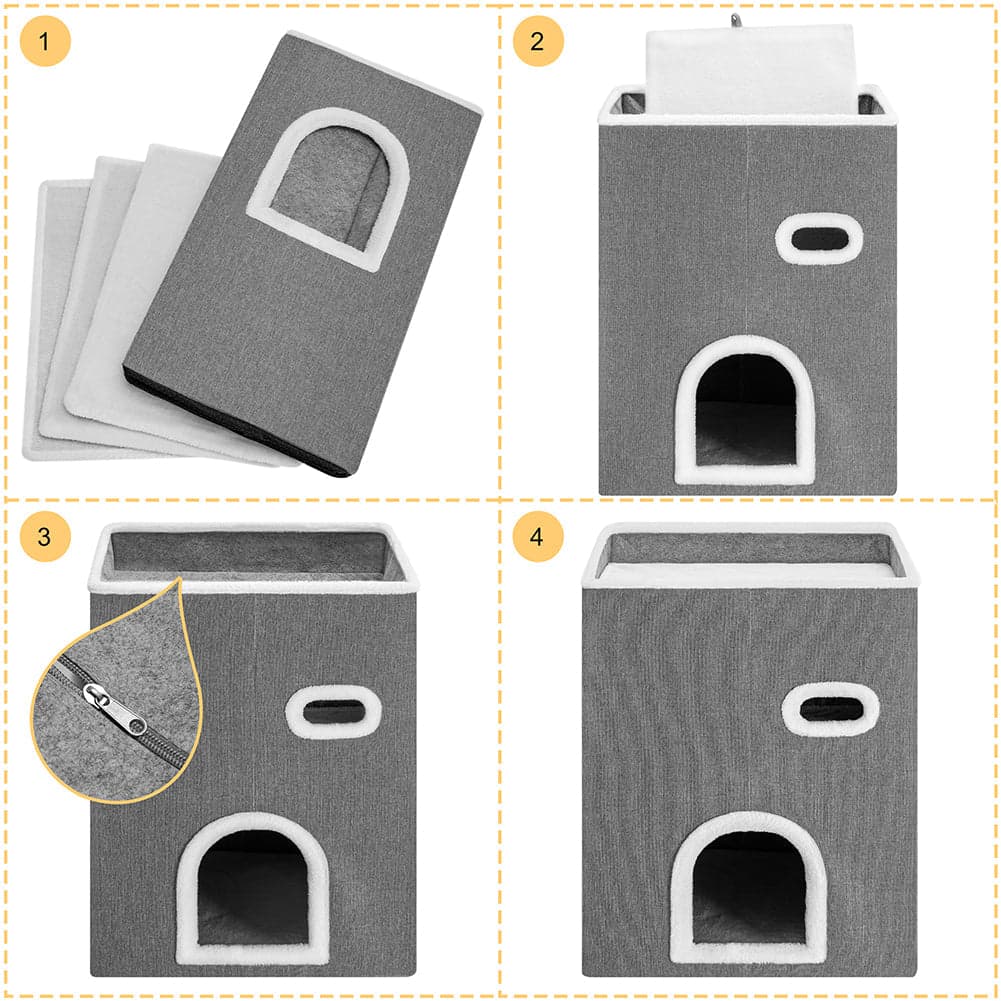 Cuccia Verticale per Gatti Tiragraffi Casetta Animali 48x37.5x63 cm Grigio in Alberi tiragraffi Danyx - Casoria, commercioVirtuoso.it
