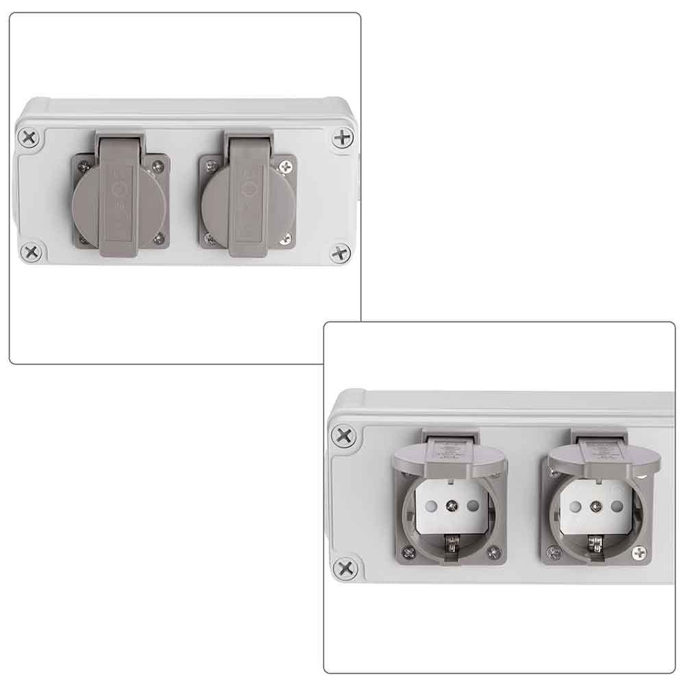 Cassetta Multipresa Elettrica Esterno da Parete 2 Prese Shucko Impermeabili IP54 in Prese a muro Danyx - Casoria, commercioVirtuoso.it