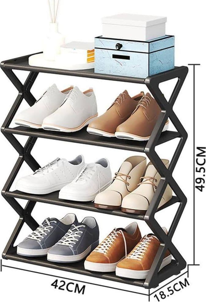 SCARPIERA FORMA X CUSTODIA MULTIFUNZIONALE IN ACCIAIO PORTASCARPE STACCABILE NERO in Scaffali portascarpe Trade Shop italia - Napoli, commercioVirtuoso.it