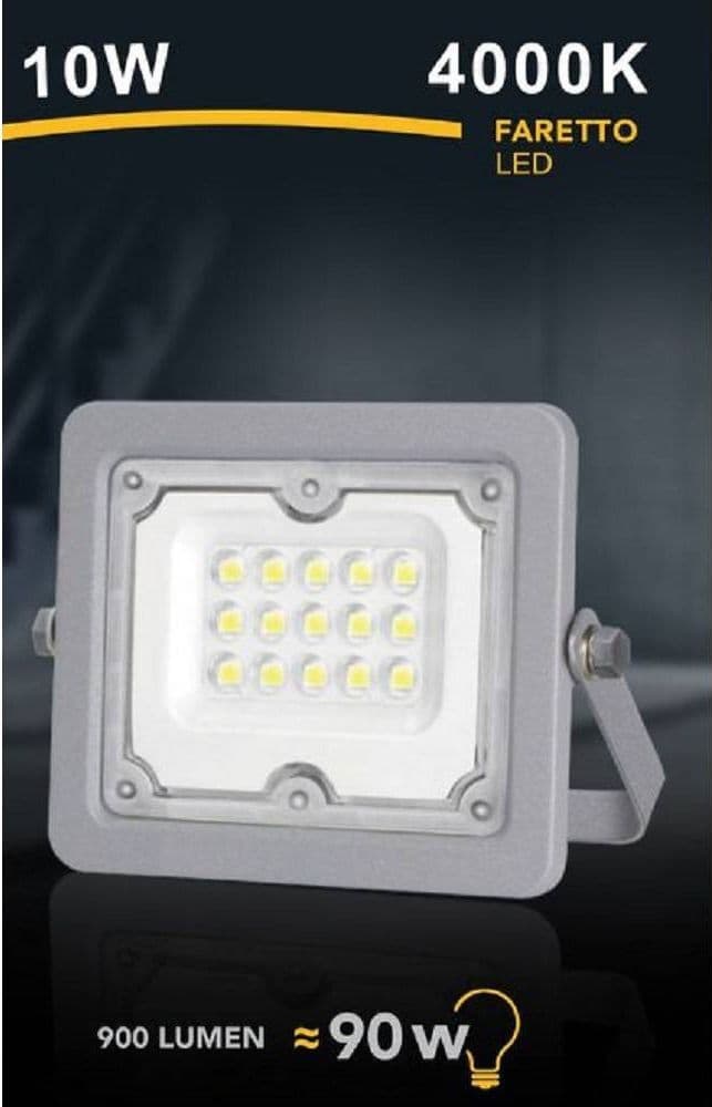 FARO LED 10 W ULTRA SLIM GRIGIO ESTERNO IP65 LUCE FREDDA NATURALE CALDA FS10W-G in Proiettori Trade Shop italia - Napoli, commercioVirtuoso.it