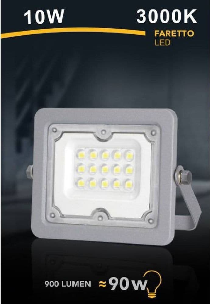FARO LED 10 W ULTRA SLIM GRIGIO ESTERNO IP65 LUCE FREDDA NATURALE CALDA FS10W-G in Proiettori Trade Shop italia - Napoli, commercioVirtuoso.it