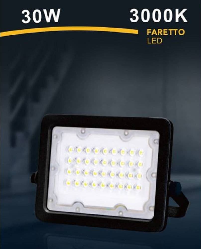 FARO FARETTO LED PROIETTORE ESTERNO NERO 30W IP65 LUCE 6500K 4000K 3000K FS30W-N in Proiettori Trade Shop italia - Napoli, commercioVirtuoso.it