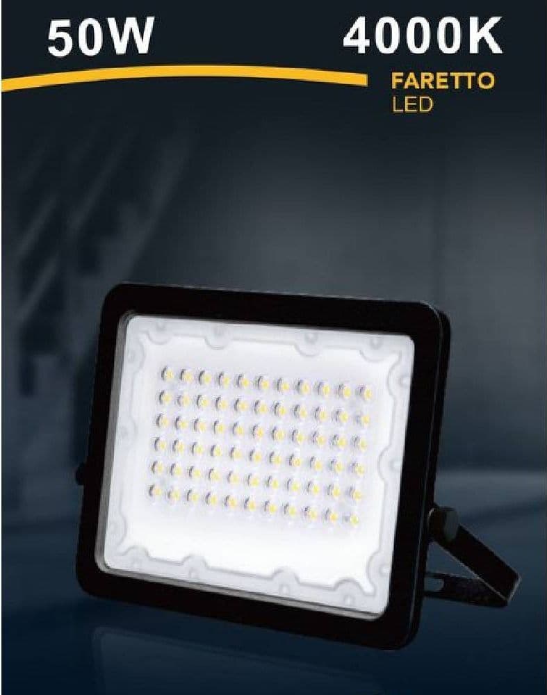 FARO LED 50 W FARETTO ULTRA SLIM NERO ESTERNO LUCE NATURALE CALDA FREDDA FS50W-N in Proiettori Trade Shop italia - Napoli, commercioVirtuoso.it