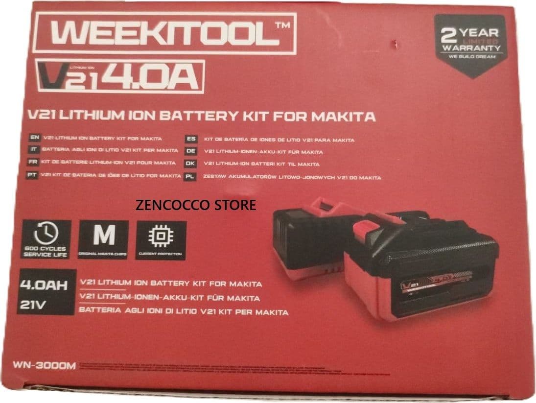 KIT BASE DI RICARICA 220V 65W CON BATTERIA 21V 2.0Ah - 4.0Ah compatibile MAKITA in Pacchi batterie Zencoccostore - Formia, commercioVirtuoso.it