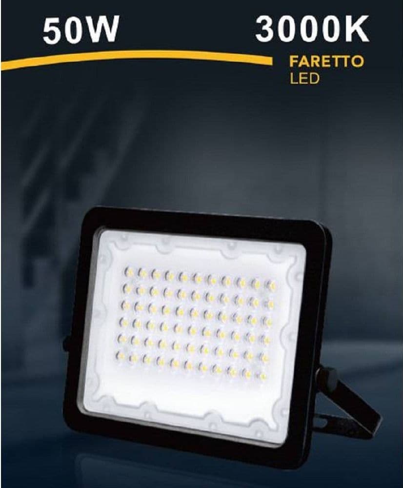 FARO LED 50 W FARETTO ULTRA SLIM NERO ESTERNO LUCE NATURALE CALDA FREDDA FS50W-N in Proiettori Trade Shop italia - Napoli, commercioVirtuoso.it