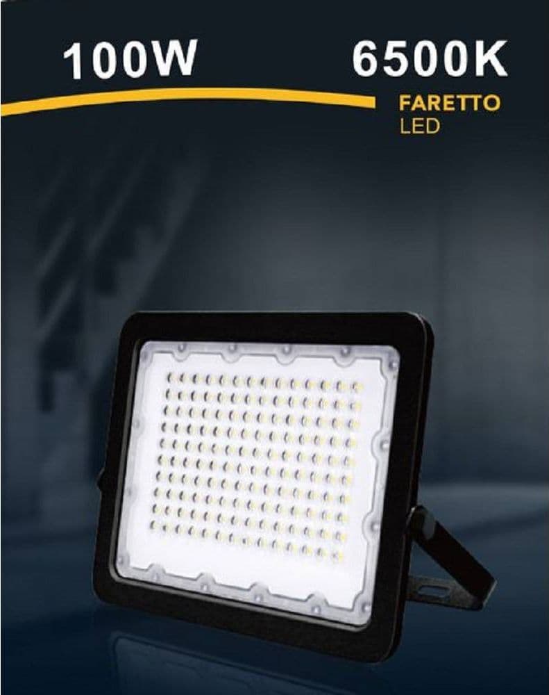 FARO LED 100W FARETTO ULTRA SLIM ESTERNO NERO IP65 LUCE 6500K 4000K 3000K FS100W-N in Proiettori Trade Shop italia - Napoli, commercioVirtuoso.it