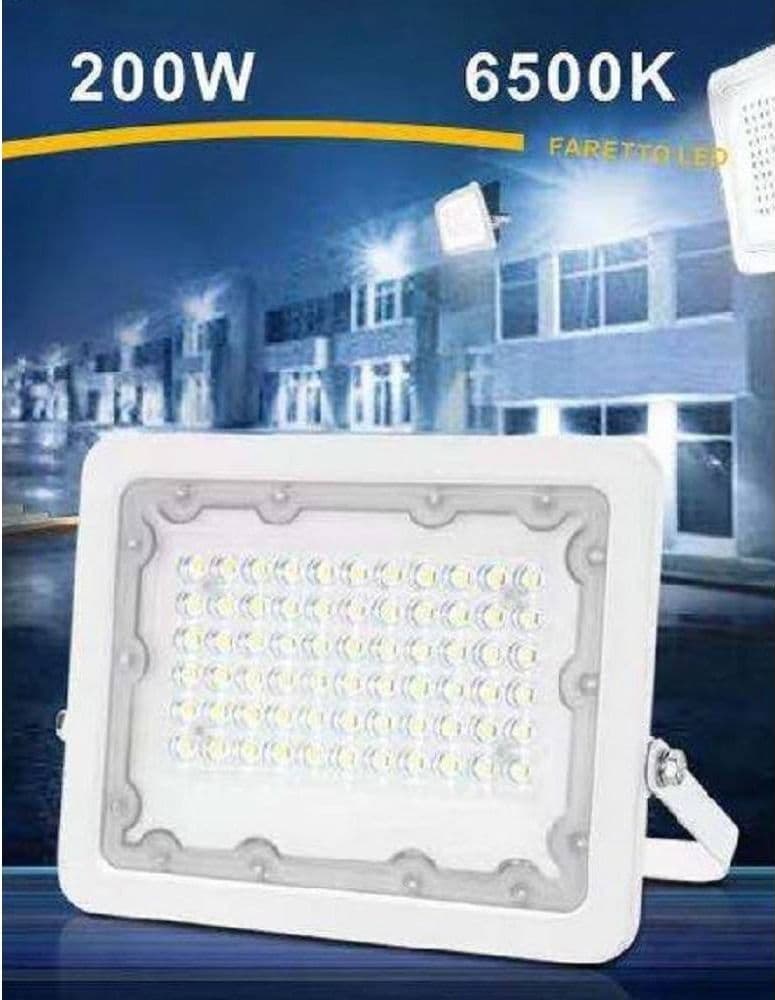 FARO LED 200 WATT ULTRA SLIM ESTERNO BIANCO IP65 LUCE 6500K 4000K 3000K FS200W-B in Proiettori Trade Shop italia - Napoli, commercioVirtuoso.it