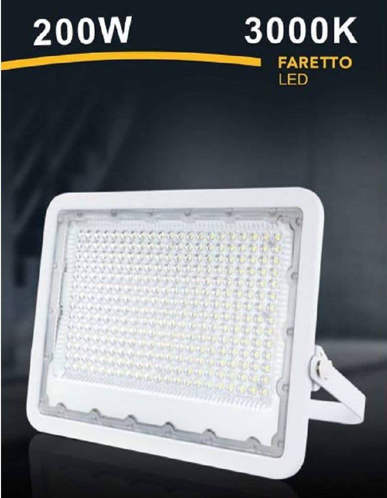 FARO LED 200 WATT ULTRA SLIM ESTERNO BIANCO IP65 LUCE 6500K 4000K 3000K FS200W-B in Proiettori Trade Shop italia - Napoli, commercioVirtuoso.it