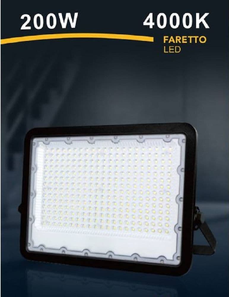 FARO LED 200 W ULTRA SLIM ESTERNO NERO IP65 LUCE FREDDA NATURALE CALDA FS200W-N in Proiettori Trade Shop italia - Napoli, commercioVirtuoso.it