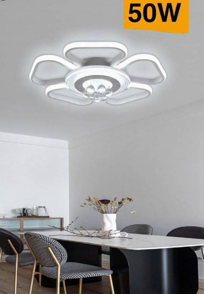 PLAFONIERA LED 50W FORMA FIORE CON PENDENTI MODERNA LUCE 6500K 3000K 4000K C42-B in Plafoniere Trade Shop italia - Napoli, commercioVirtuoso.it