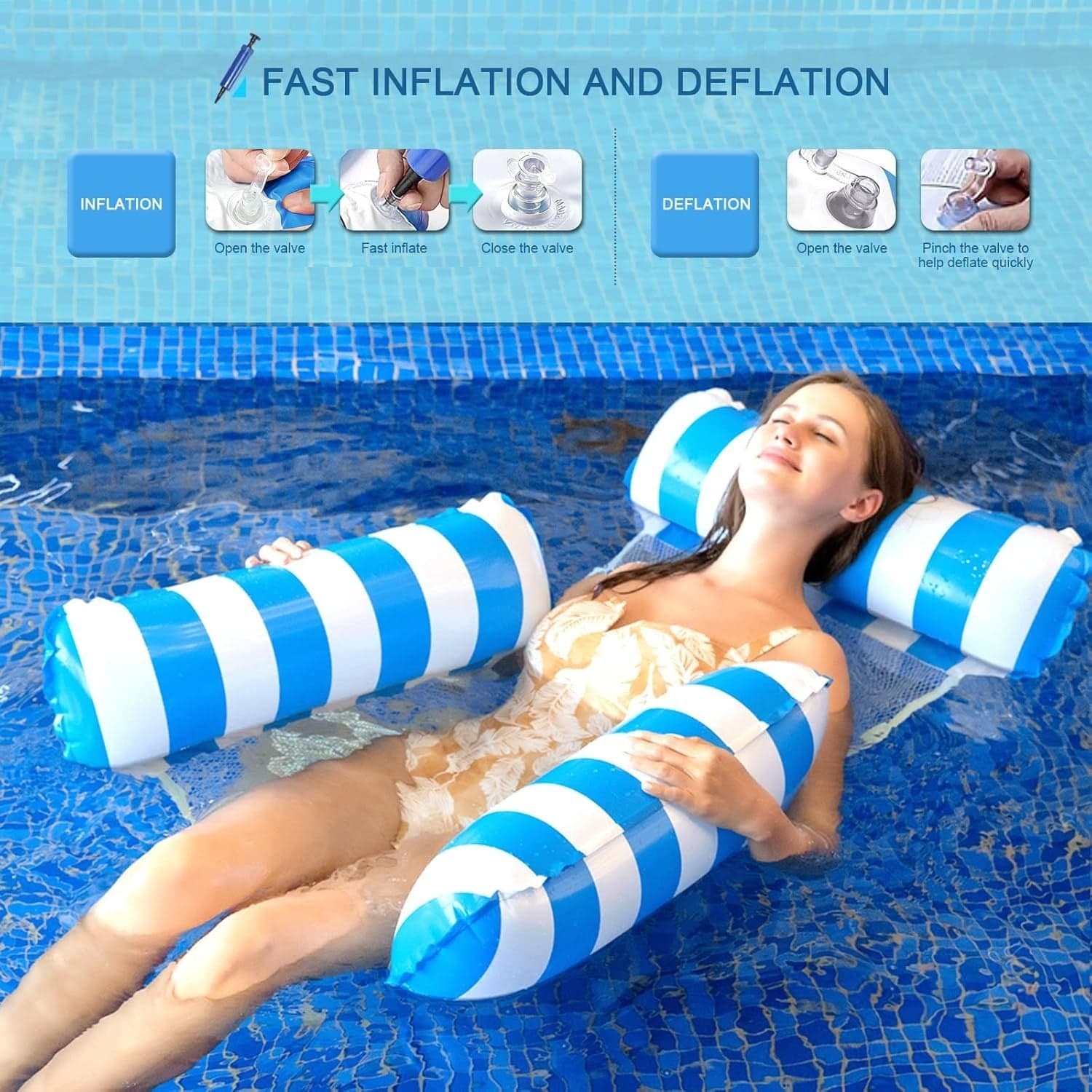 MATERASSINO GONFIABILE Galleggiante 3 CUSCINI POLTRONA AMACA MARE PISCINA RELAX in Canotti e gonfiabili galleggianti Zencoccostore - Formia, commercioVirtuoso.it