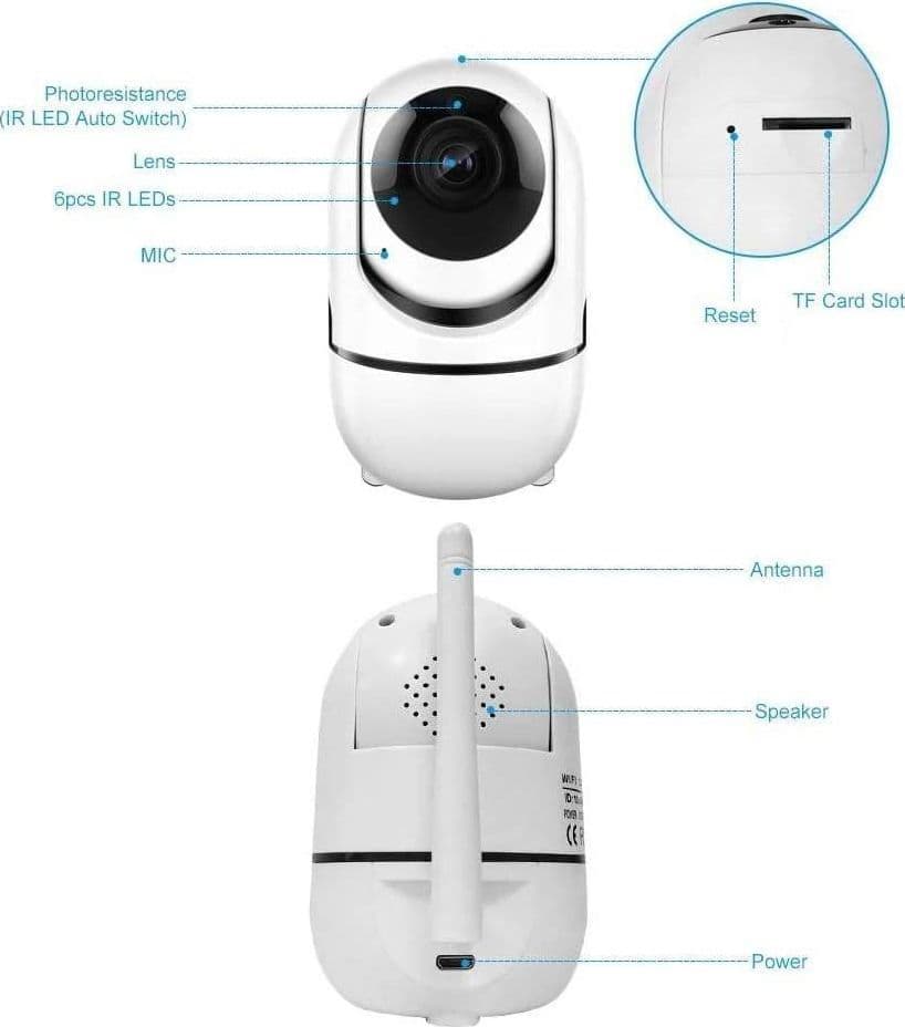 TELECAMERA WI-FI VIDEOCAMERA DI SORVEGLIANZA ROTAZIONE 360° IP CAM BABY MONITOR in Dom camera Trade Shop italia - Napoli, commercioVirtuoso.it