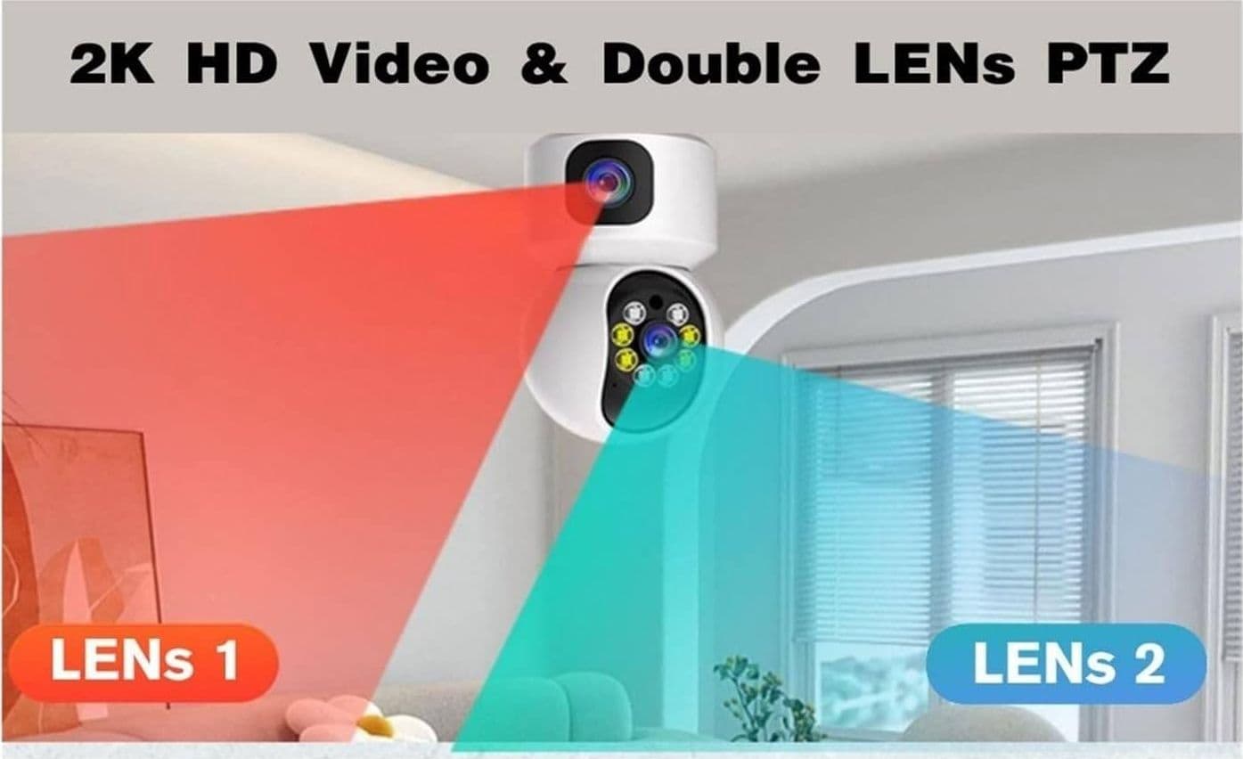 TELECAMERA WI-FI DOPPIA VIDEOCAMERA DI SORVEGLIANZA MOTORIZZATA 360° IP44 APP in Dom camera Trade Shop italia - Napoli, commercioVirtuoso.it