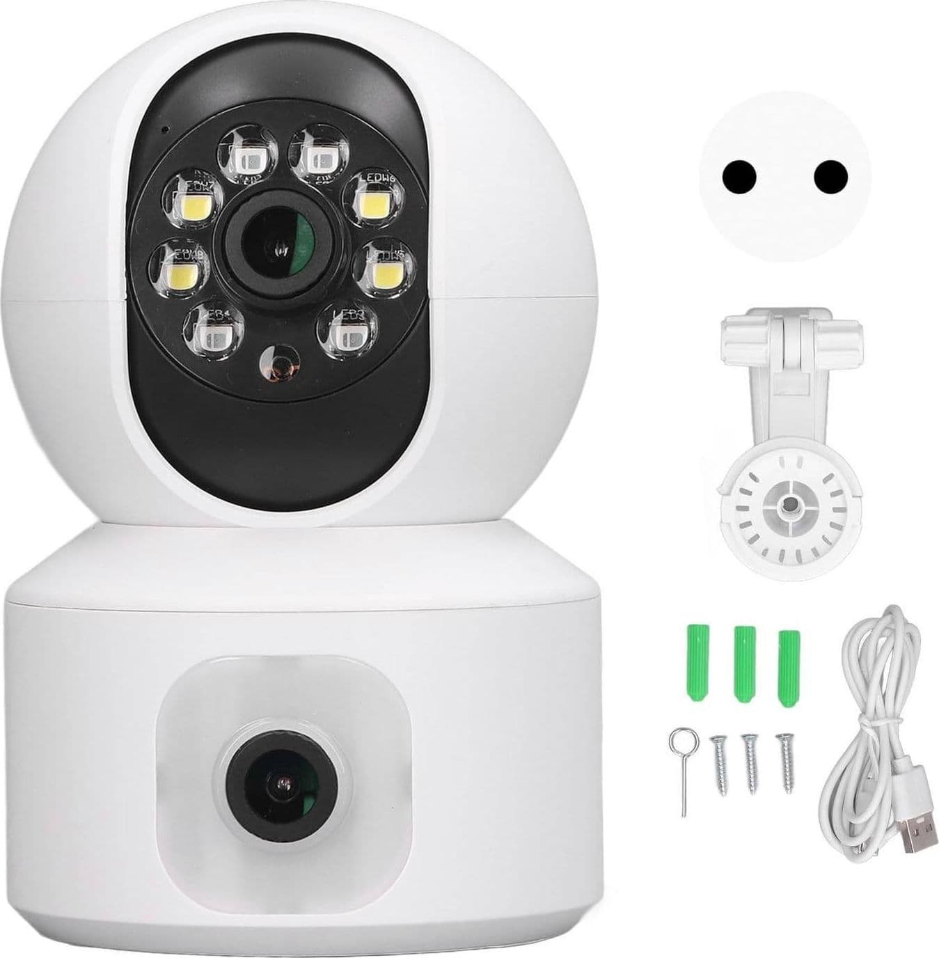 TELECAMERA WI-FI DOPPIA VIDEOCAMERA DI SORVEGLIANZA MOTORIZZATA 360° IP44 APP in Dom camera Trade Shop italia - Napoli, commercioVirtuoso.it