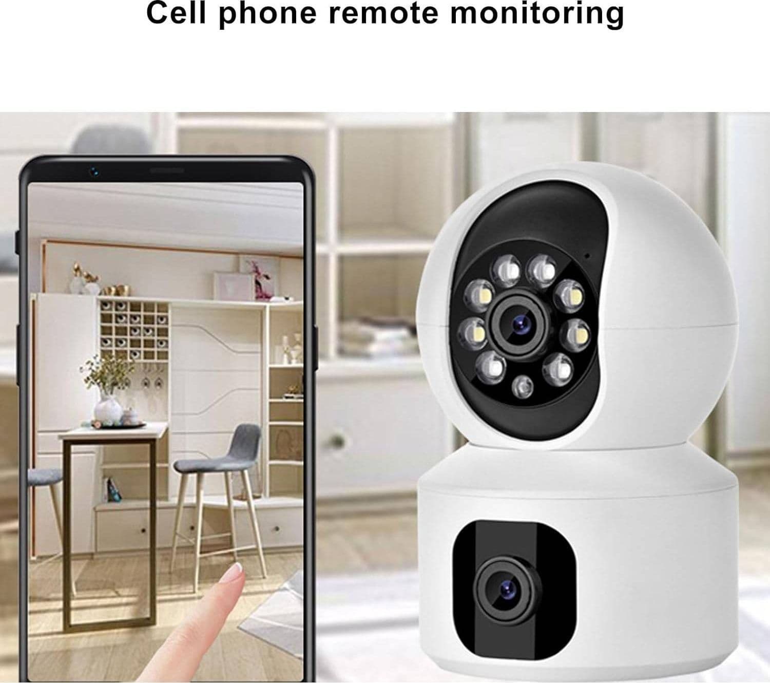 TELECAMERA WI-FI DOPPIA VIDEOCAMERA DI SORVEGLIANZA MOTORIZZATA 360° IP44 APP in Dom camera Trade Shop italia - Napoli, commercioVirtuoso.it