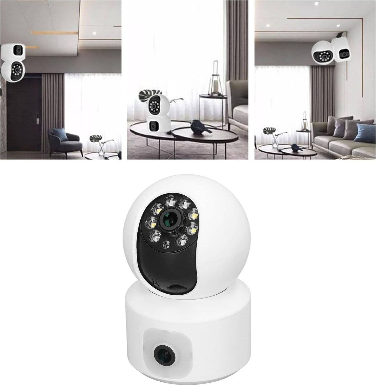 TELECAMERA WI-FI DOPPIA VIDEOCAMERA DI SORVEGLIANZA MOTORIZZATA 360° IP44 APP in Dom camera Trade Shop italia - Napoli, commercioVirtuoso.it