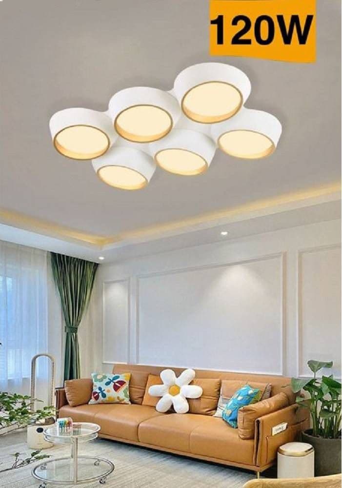 PLAFONIERA A LED 120 W SOFFITTO 6 CERCHI IRREGOLARI LUCE 4000K 6500K 3000K C51-B in Plafoniere Trade Shop italia - Napoli, commercioVirtuoso.it