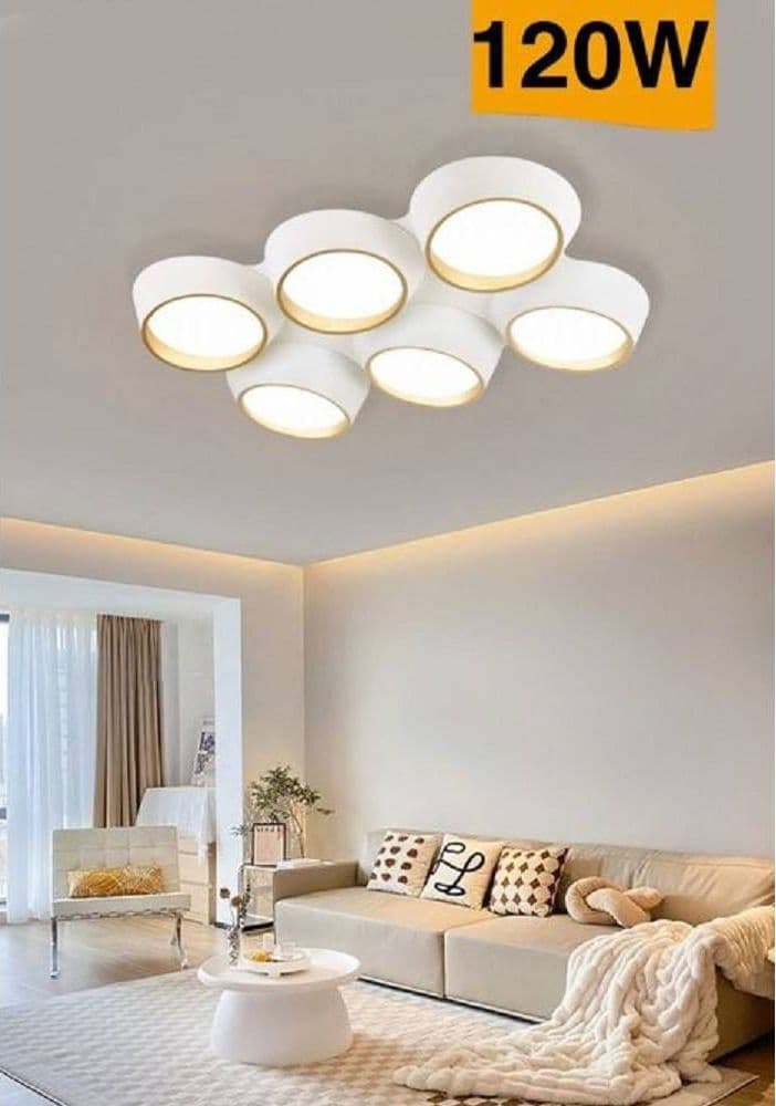 PLAFONIERA A LED 120 W SOFFITTO 6 CERCHI IRREGOLARI LUCE 4000K 6500K 3000K C51-B in Plafoniere Trade Shop italia - Napoli, commercioVirtuoso.it