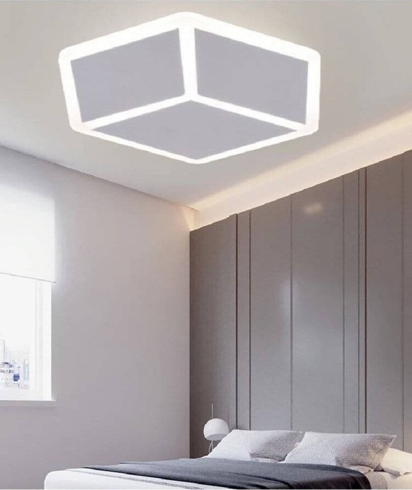 PLAFONIERA LED FORMA CUBO 3D DA SOFFITTO 37W BIANCA 3 COLORAZIONI LUCE C52-B3C in Plafoniere Trade Shop italia - Napoli, commercioVirtuoso.it