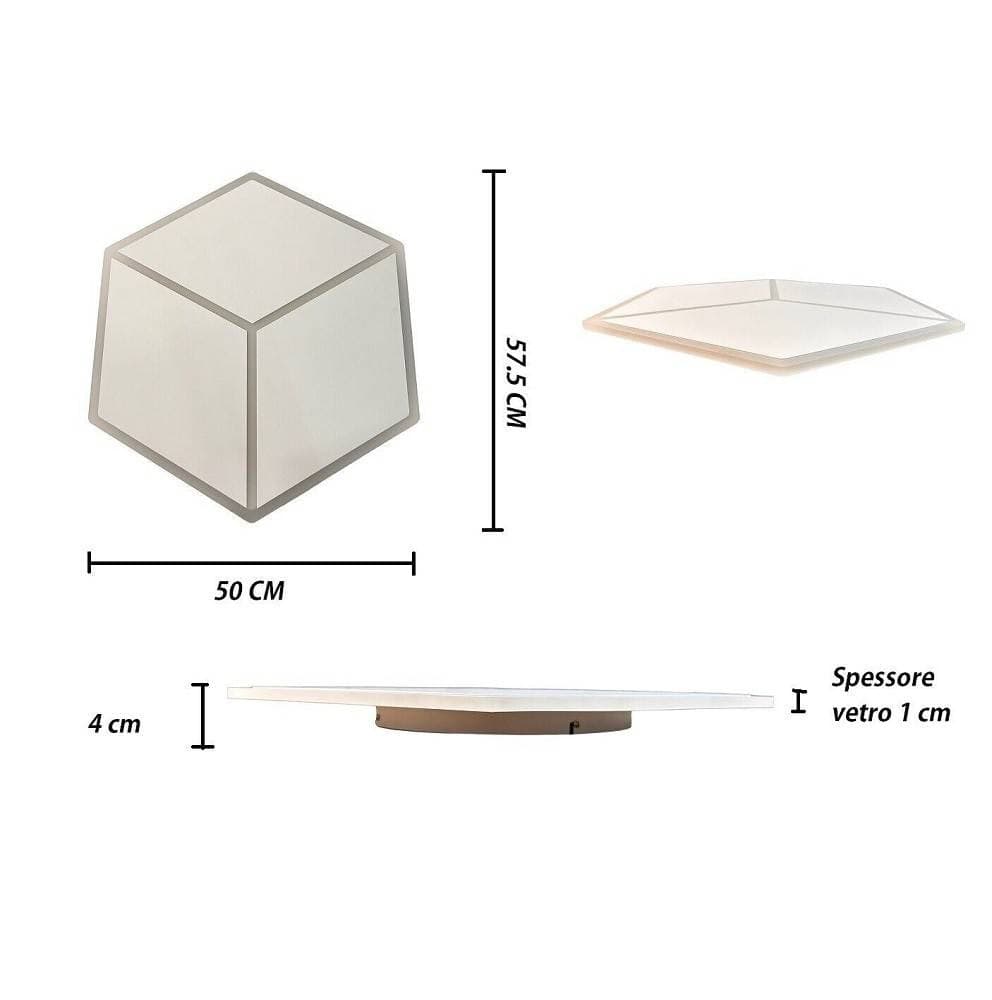 PLAFONIERA LED FORMA CUBO 3D DA SOFFITTO 37W BIANCA 3 COLORAZIONI LUCE C52-B3C in Plafoniere Trade Shop italia - Napoli, commercioVirtuoso.it
