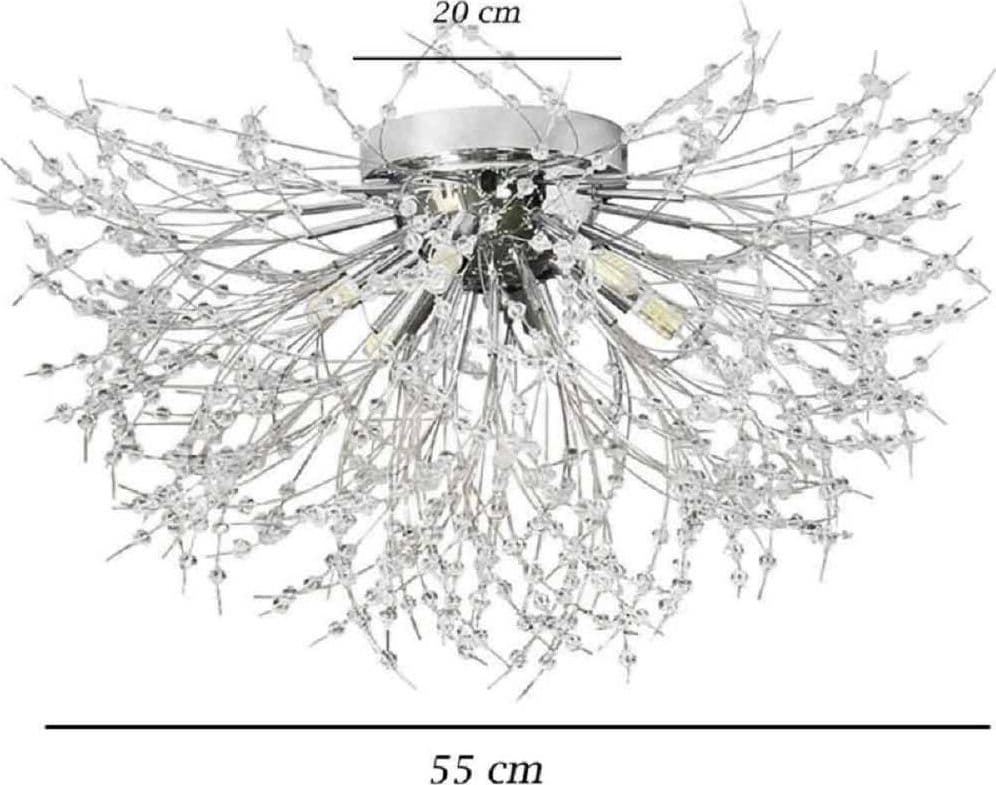 LAMPADARIO SOFFITTO PLAFONIERA ARGENTO MODERNA CRISTALLI FUOCHI ARTIFICIO G9 PN-13A in Lampadari Trade Shop italia - Napoli, commercioVirtuoso.it
