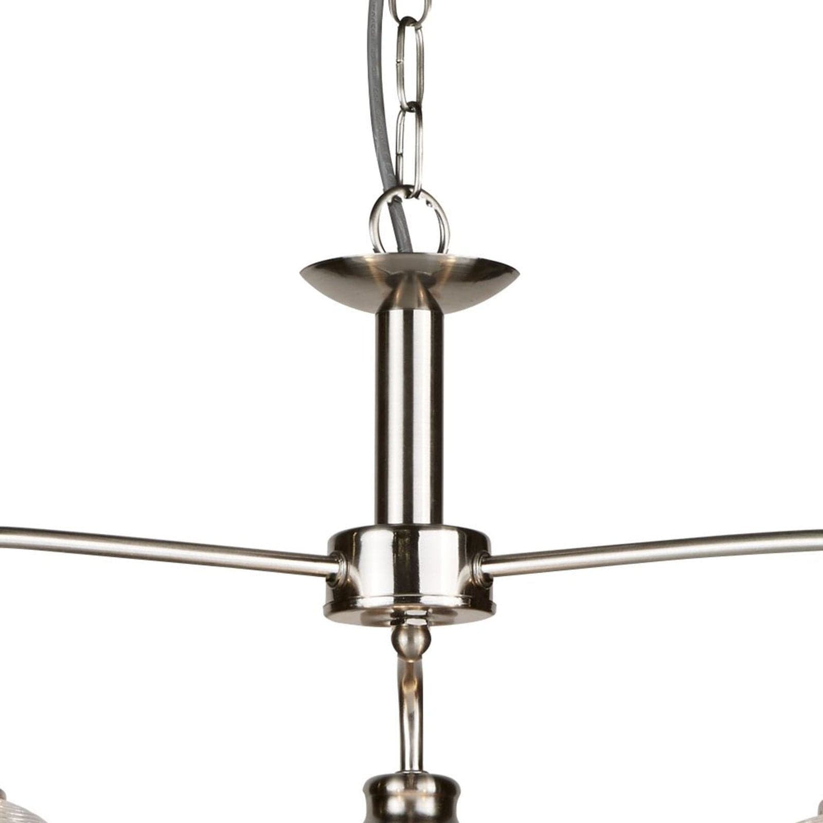 Lampadario Contemporaneo Bistrot Ii Acciaio Argento Vetro 3 Luci E27 in Lampade a sospensione LuceArt - Montecorvino Pugliano, commercioVirtuoso.it