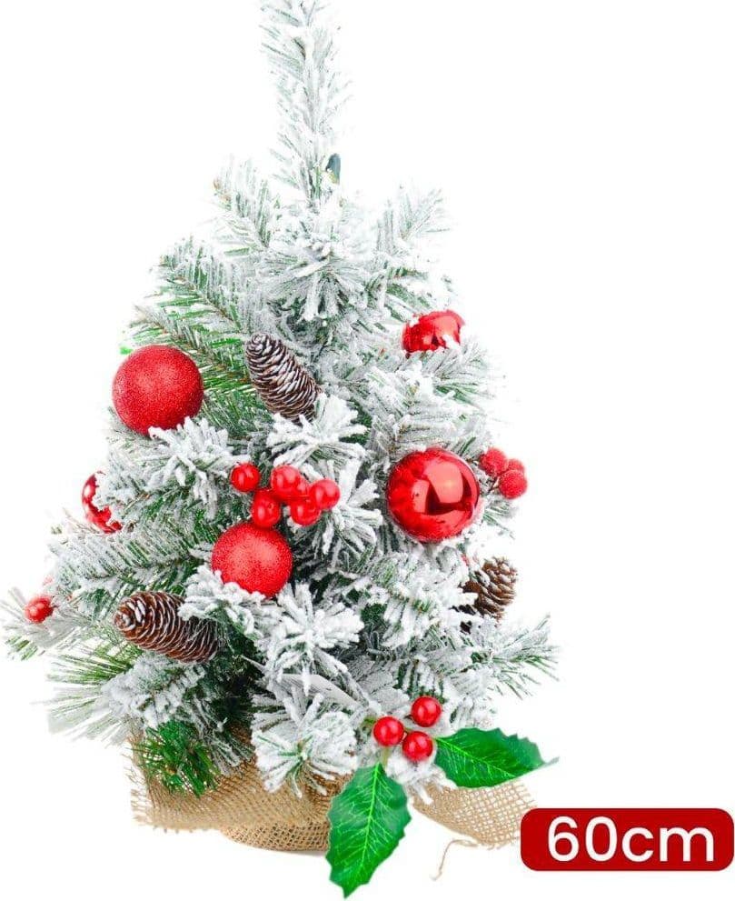 ALBERO DI NATALE EFFETTO INNEVATO DIM. 60 CM CON DECORI ROSSI PIGNE NEVE in Alberi di natale artificiali Trade Shop italia - Napoli, commercioVirtuoso.it