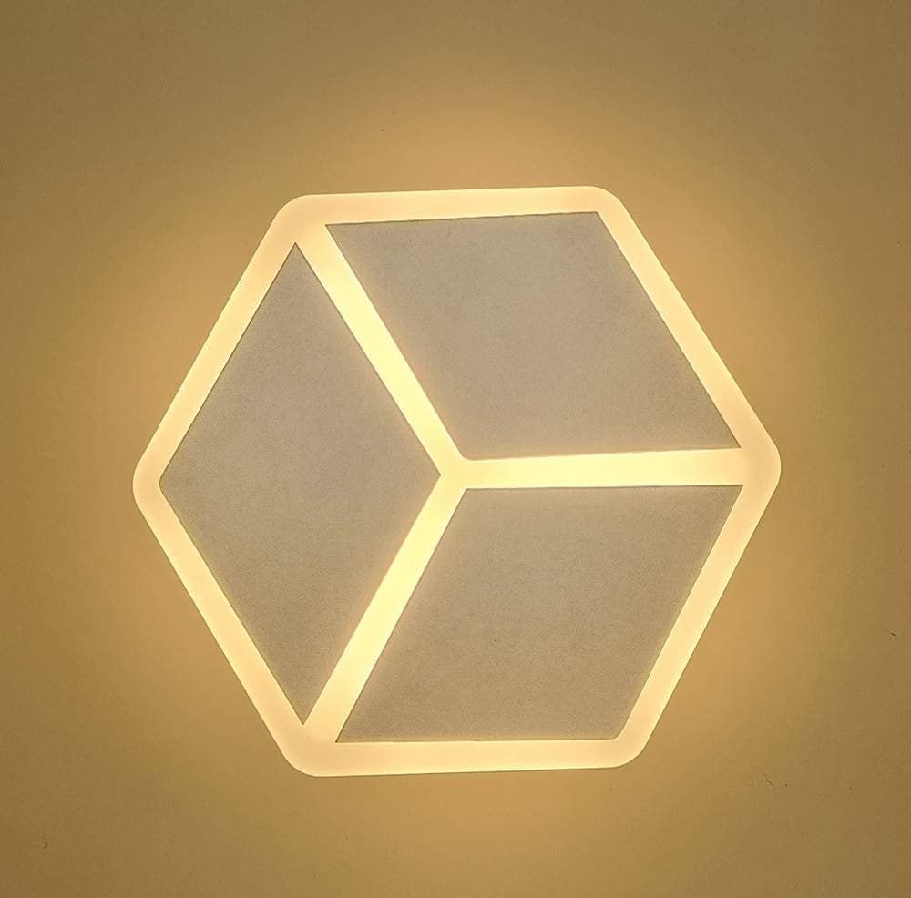 APPLIQUE LED A MURO LAMPADA MODERNA 12W EFFETTO CUBO 3D 3 MODALITÀ LUCE AQ11-3C in Lampade da parete Trade Shop italia - Napoli, commercioVirtuoso.it
