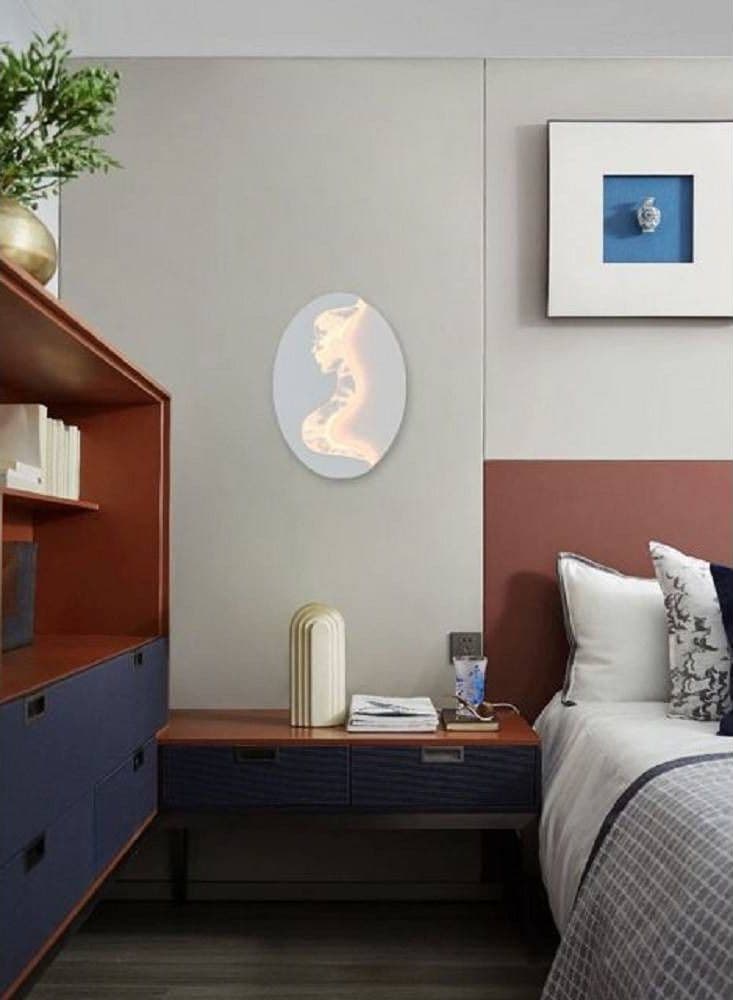 APPLIQUE LED 7W A MURO CON RAFFIGURAZIONE VOLTO DONNA 3 COLORAZIONE LUCE AQ12-3C in Applique Trade Shop italia - Napoli, commercioVirtuoso.it