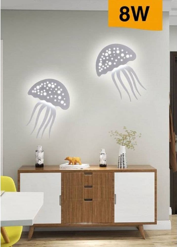 APPLIQUE PARETE LED MEDUSA 3 TONALITÀ LUCE MODERNO 8W BIANCA DIMMERABILE AQ27-B3C in Applique Trade Shop italia - Napoli, commercioVirtuoso.it
