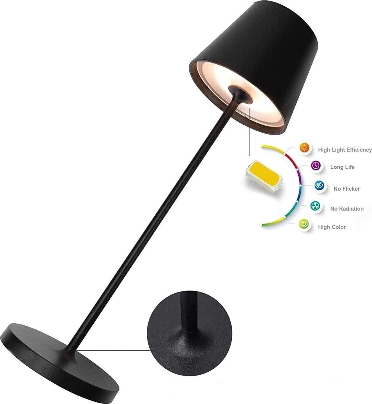 Lampada luce led da tavolo touch ricaricabile usb con 3 tonalità di colore senza fili in Lampade da tavolo e abat-jour Zencoccostore - Formia, commercioVirtuoso.it
