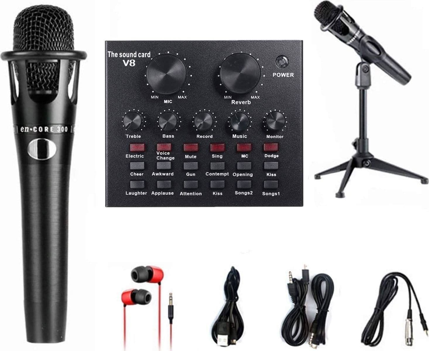 KIT PER REGISTRAZIONE AUDIO CON EFFETTI SONORI LIVE SCHEDA E MICROFONO SUPPORTO in A condensatore Trade Shop italia - Napoli, commercioVirtuoso.it