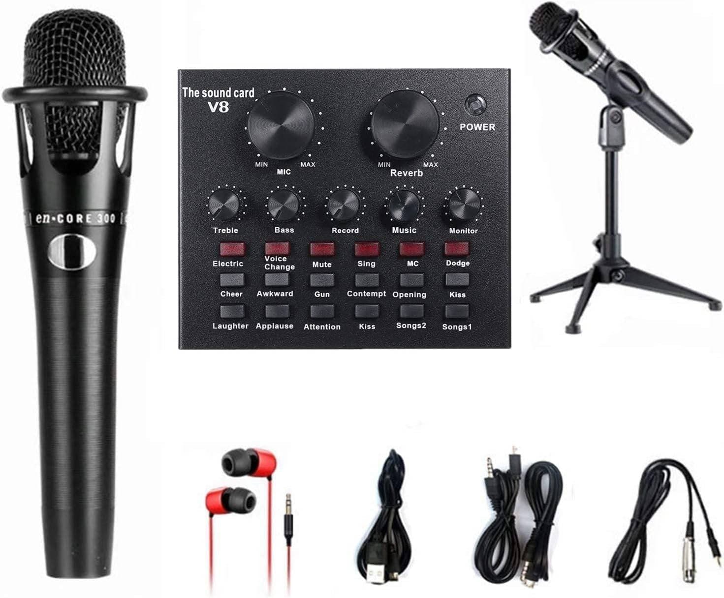 KIT PER REGISTRAZIONE AUDIO CON EFFETTI SONORI LIVE SCHEDA E MICROFONO SUPPORTO in A condensatore Trade Shop italia - Napoli, commercioVirtuoso.it