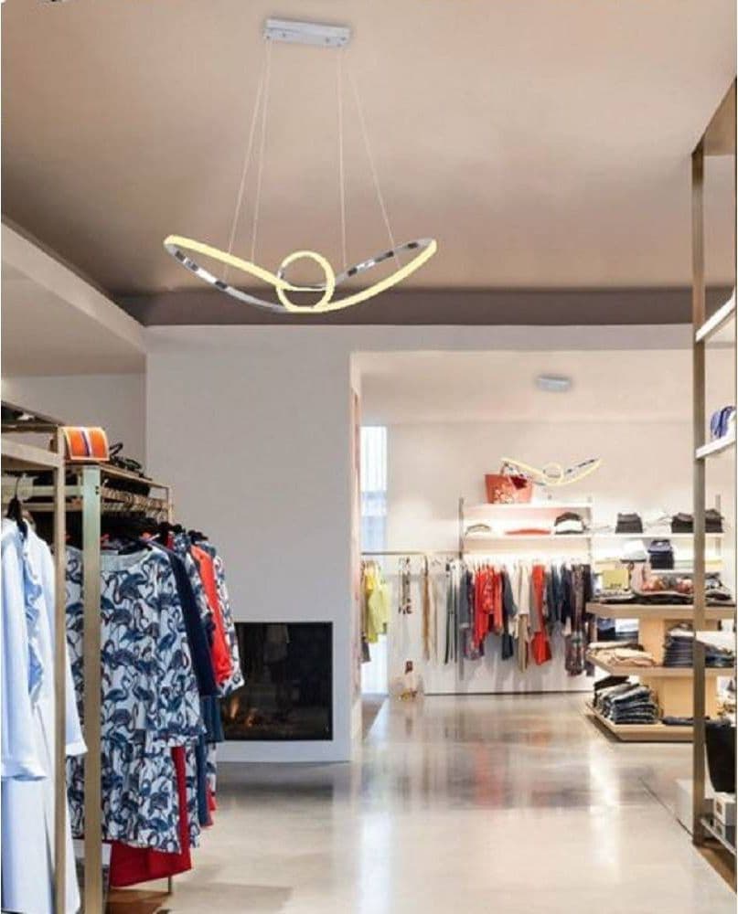 LAMPADARIO LED MODERNO ARGENTO A SOSPENSIONE 38 WATT LUCE 6500K 4000K 3000K A07 in Lampade a sospensione Trade Shop italia - Napoli, commercioVirtuoso.it