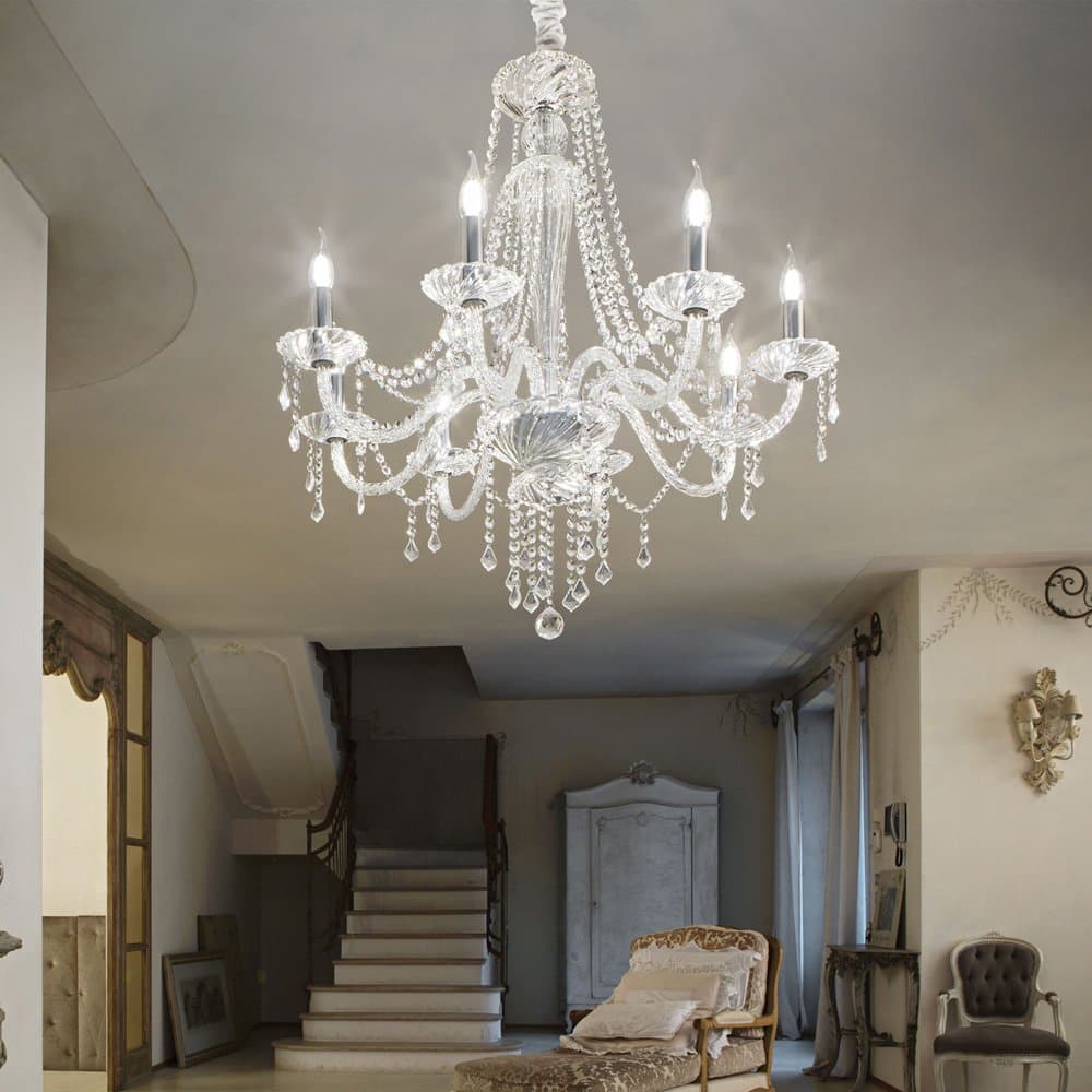 Lampadario Classico Amadeus Metallo-Cristallo Trasparente 8 Luci E14 in Lampadari LuceArt - Montecorvino Pugliano, commercioVirtuoso.it