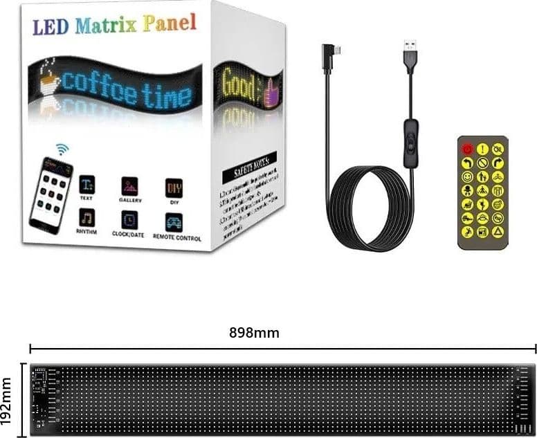 LED Matrix Pixel Pannello Bluetooth App USB 5v Controllo Scorrimento Pubblicitario IP65 in Insegne luminose Zencoccostore - Formia, commercioVirtuoso.it