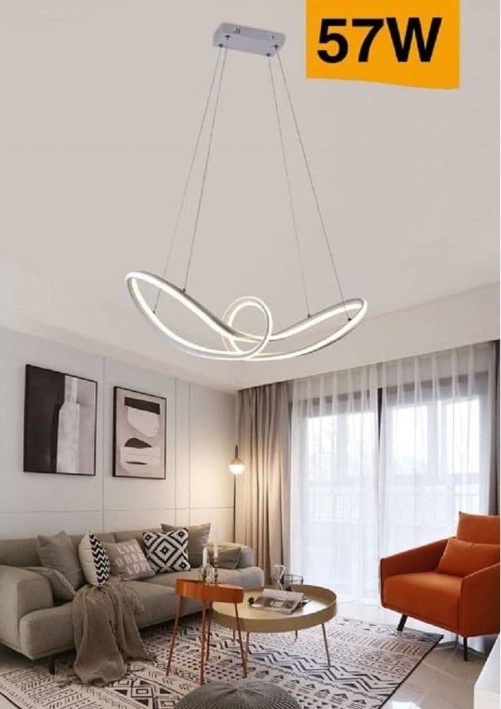 LAMPADARIO LED MODERNO INTRECCIATO A FIOCCO BIANCO 57W LUCE 4000K 6500K 3000K A59B in Lampadari Trade Shop italia - Napoli, commercioVirtuoso.it