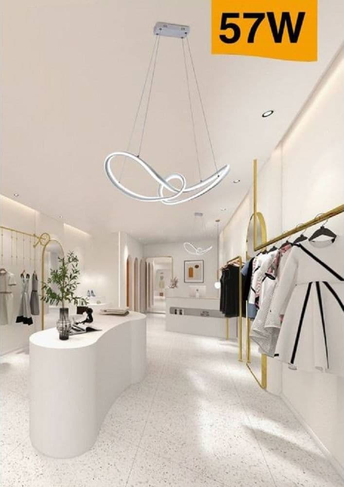 LAMPADARIO LED MODERNO INTRECCIATO A FIOCCO BIANCO 57W LUCE 4000K 6500K 3000K A59B in Lampadari Trade Shop italia - Napoli, commercioVirtuoso.it