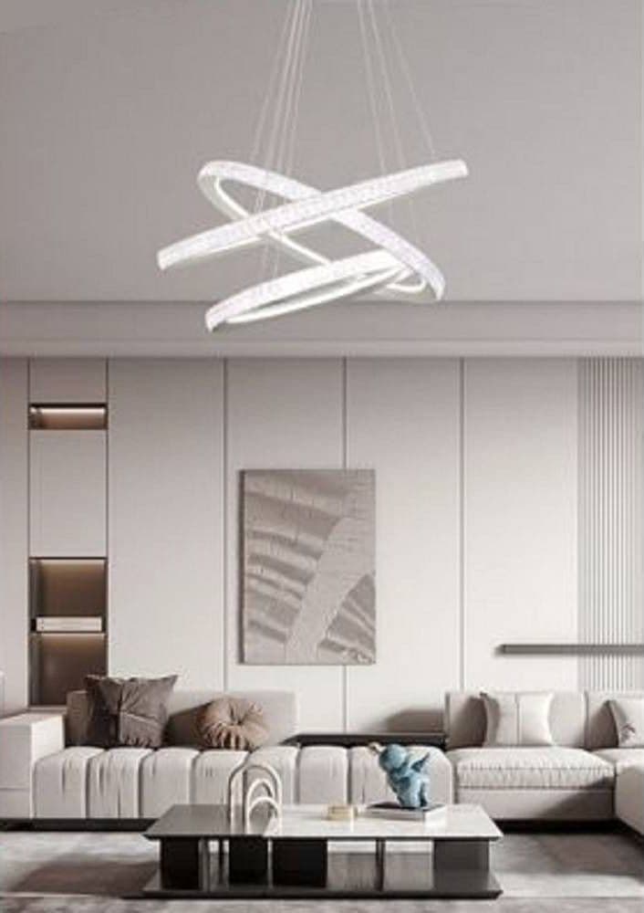 LAMPADARIO LED 132 W BIANCA 3 ANELLI CON CRISTALLI LUCE 6500K 3000K 4000K LP-33B in Lampadari Trade Shop italia - Napoli, commercioVirtuoso.it