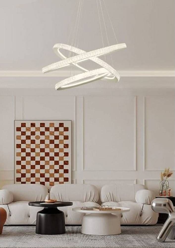 LAMPADARIO LED 132 W BIANCA 3 ANELLI CON CRISTALLI LUCE 6500K 3000K 4000K LP-33B in Lampadari Trade Shop italia - Napoli, commercioVirtuoso.it