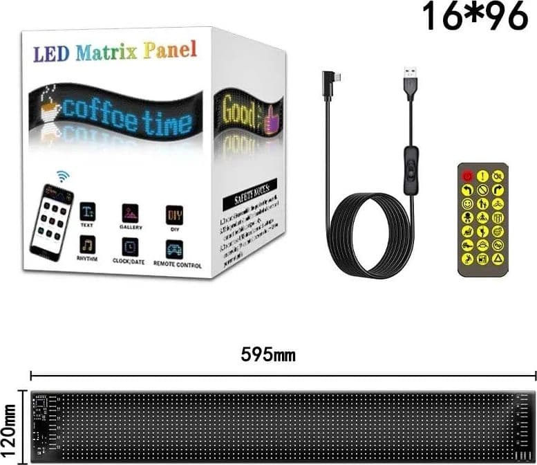 LED Matrix Pixel Pannello Bluetooth App USB 5v Controllo Scorrimento Pubblicitario IP65 in Insegne luminose Zencoccostore - Formia, commercioVirtuoso.it