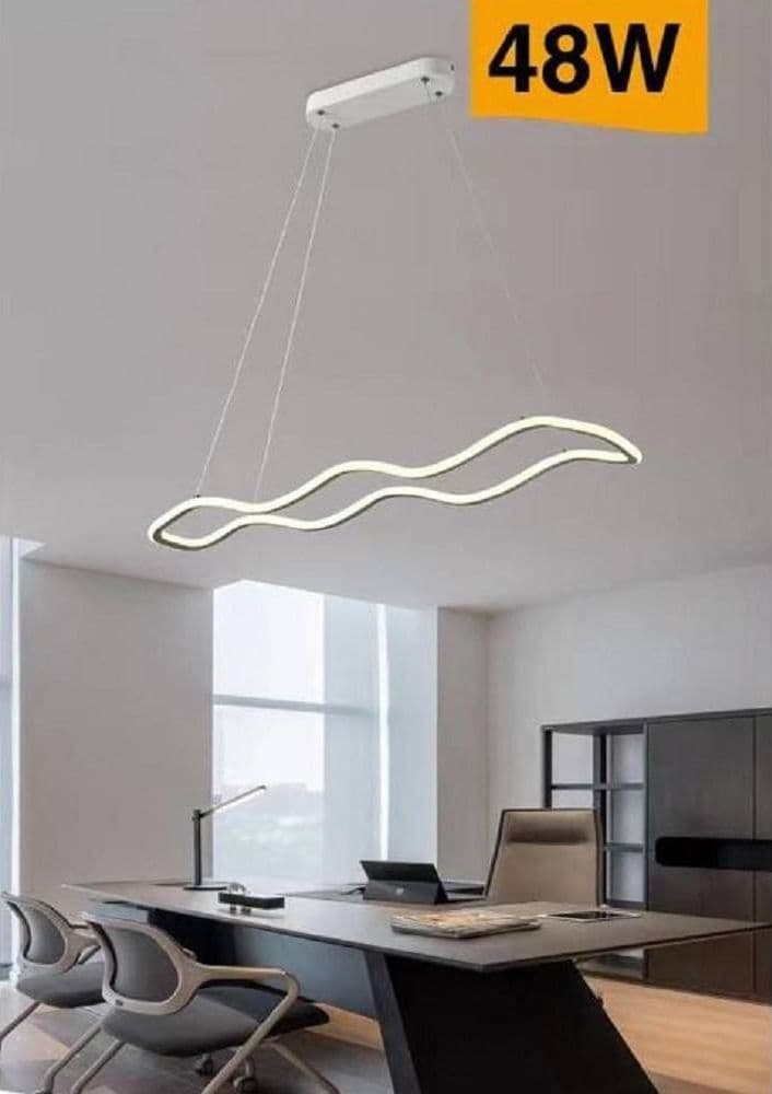 LAMPADARIO BIANCO ONDULATO A LED 48 W SOSPENSIONE LUCE 6500K 3000K 4000K B67-B in Lampade a sospensione Trade Shop italia - Napoli, commercioVirtuoso.it