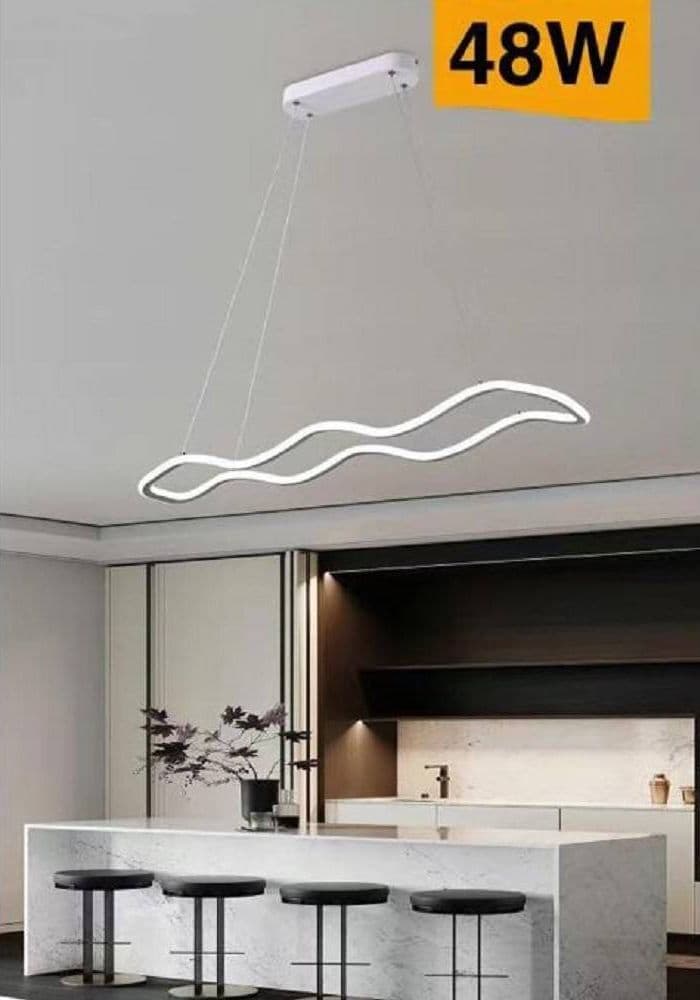 LAMPADARIO BIANCO ONDULATO A LED 48 W SOSPENSIONE LUCE 6500K 3000K 4000K B67-B in Lampade a sospensione Trade Shop italia - Napoli, commercioVirtuoso.it