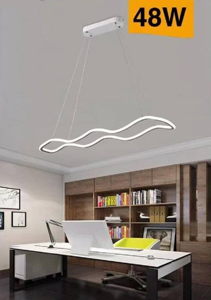LAMPADARIO BIANCO ONDULATO A LED 48 W SOSPENSIONE LUCE 6500K 3000K 4000K B67-B in Lampade a sospensione Trade Shop italia - Napoli, commercioVirtuoso.it