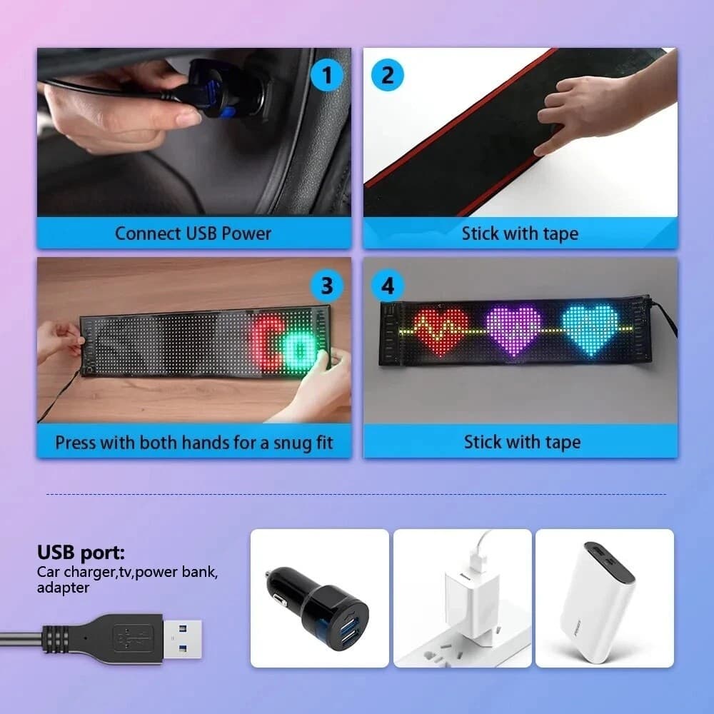 LED Matrix Pixel Pannello Bluetooth App USB 5v Controllo Scorrimento Pubblicitario IP65 in Insegne luminose Zencoccostore - Formia, commercioVirtuoso.it